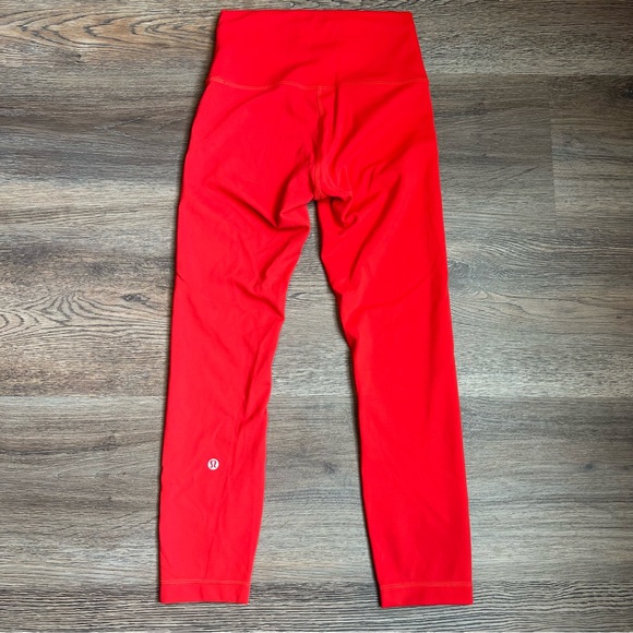 Lululemon Wunder Train High Rise Crop 23” Hot Heat Red Size 4 - Picture 2 of 8